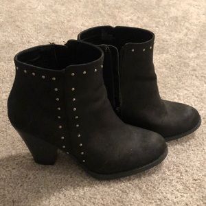 Black studded booties